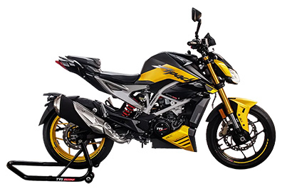 TVS Apache RTR 310 – Aggressive and high-performance street motorcycle available for export from India to global markets.
