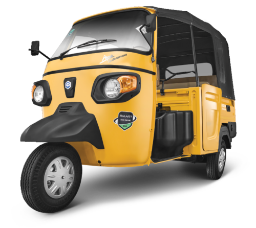 Piaggio Apé Auto DX – Comfortable and efficient passenger three-wheeler for export from India.