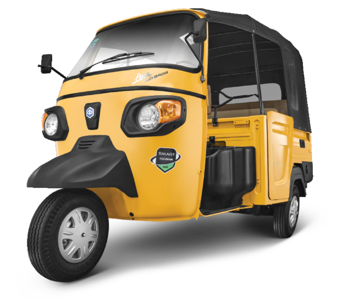 Piaggio Apé Auto DX – Comfortable and efficient passenger three-wheeler for export from India.