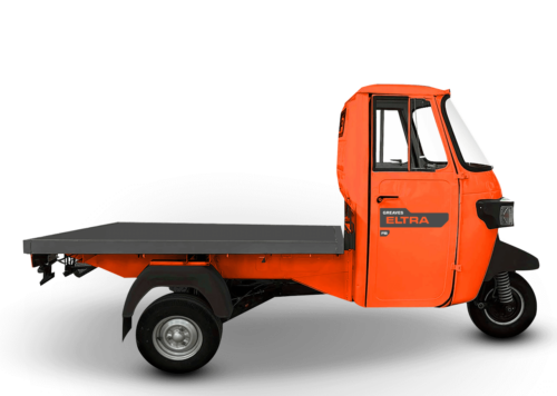 Greaves Eltra Flatbed – A reliable electric flatbed truck, ready for export from India.